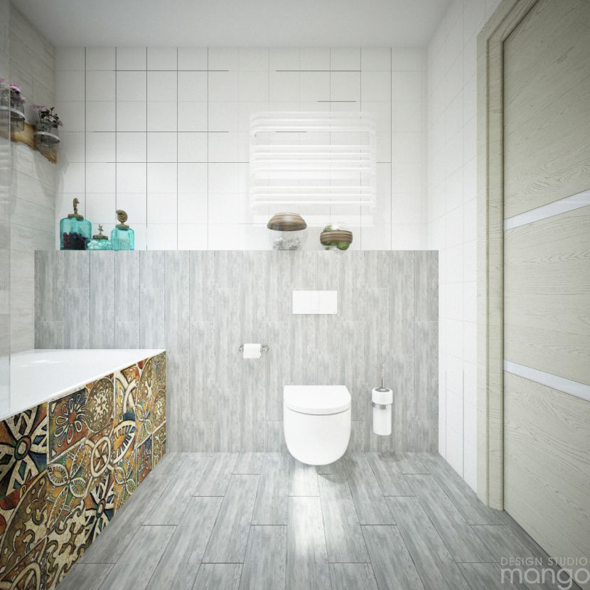 gray tile bathroom design