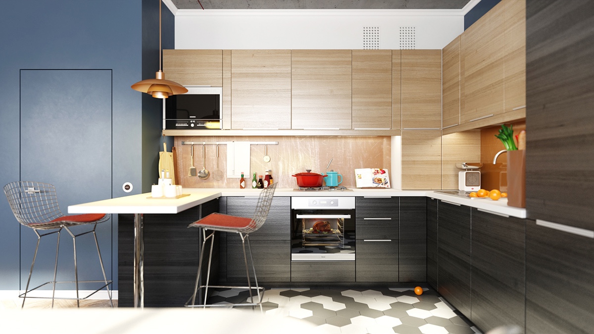 minimalist wooden kitchen design