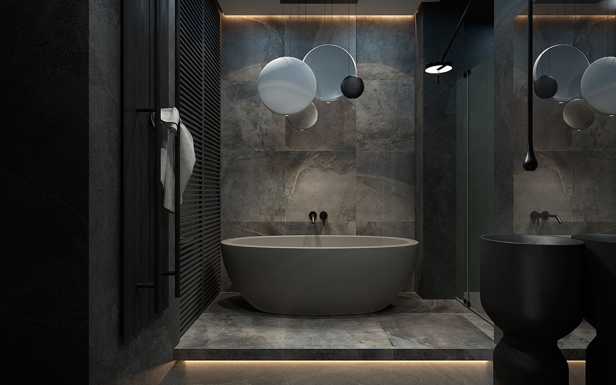 modern gray bathroom