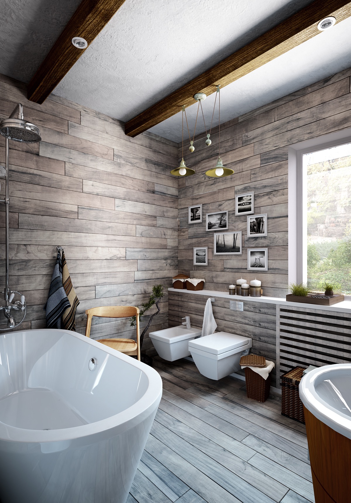 Modern Bathroom Design Ideas Using a Wooden Accent As The