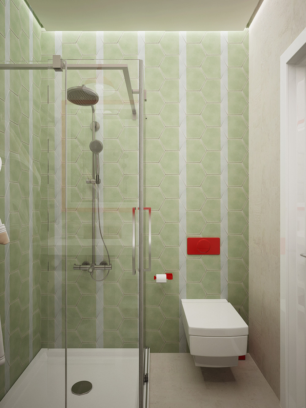 green tile bathroom design