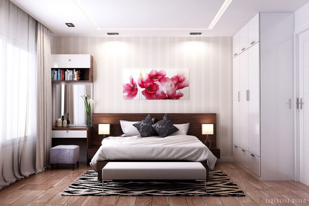 White Bedroom Designs With Variety of Cute Wall Texture Decorating