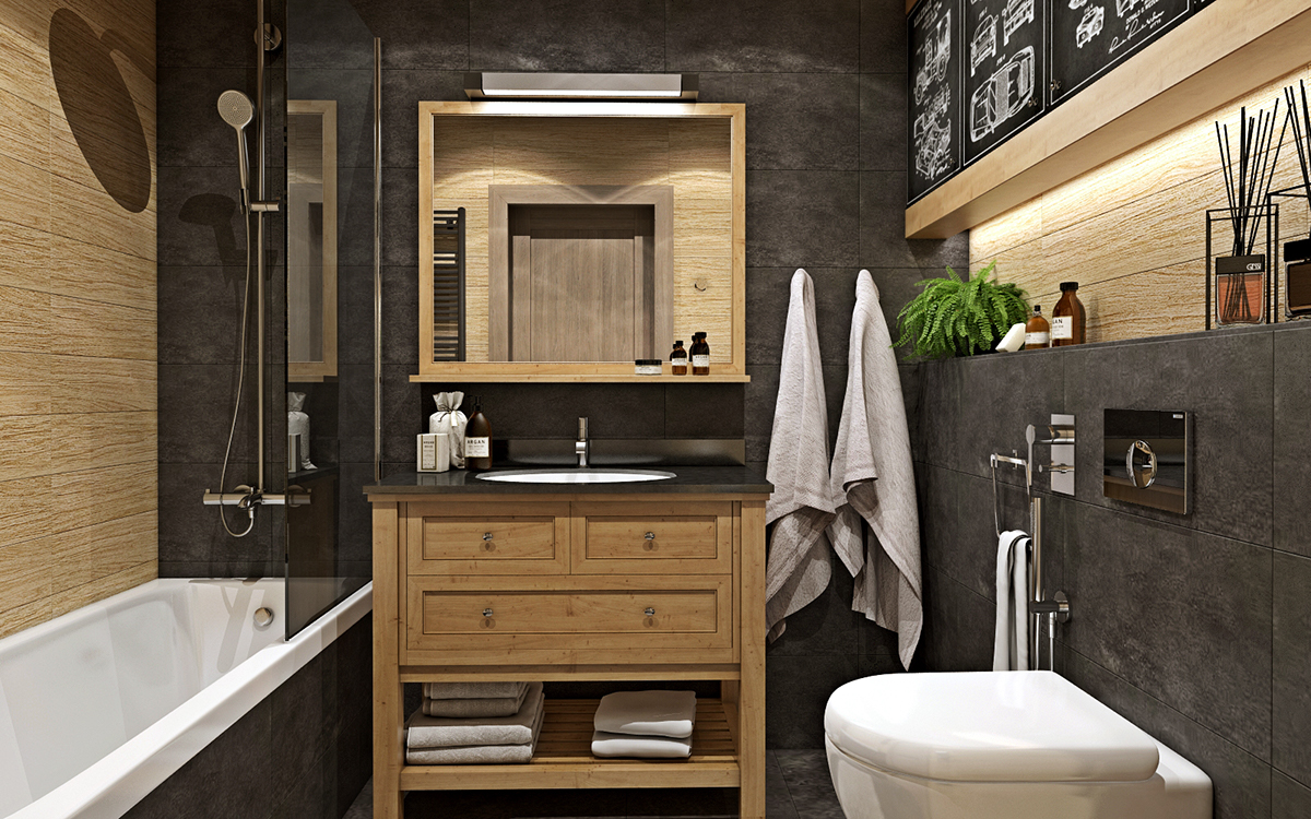 gray modern bathroom