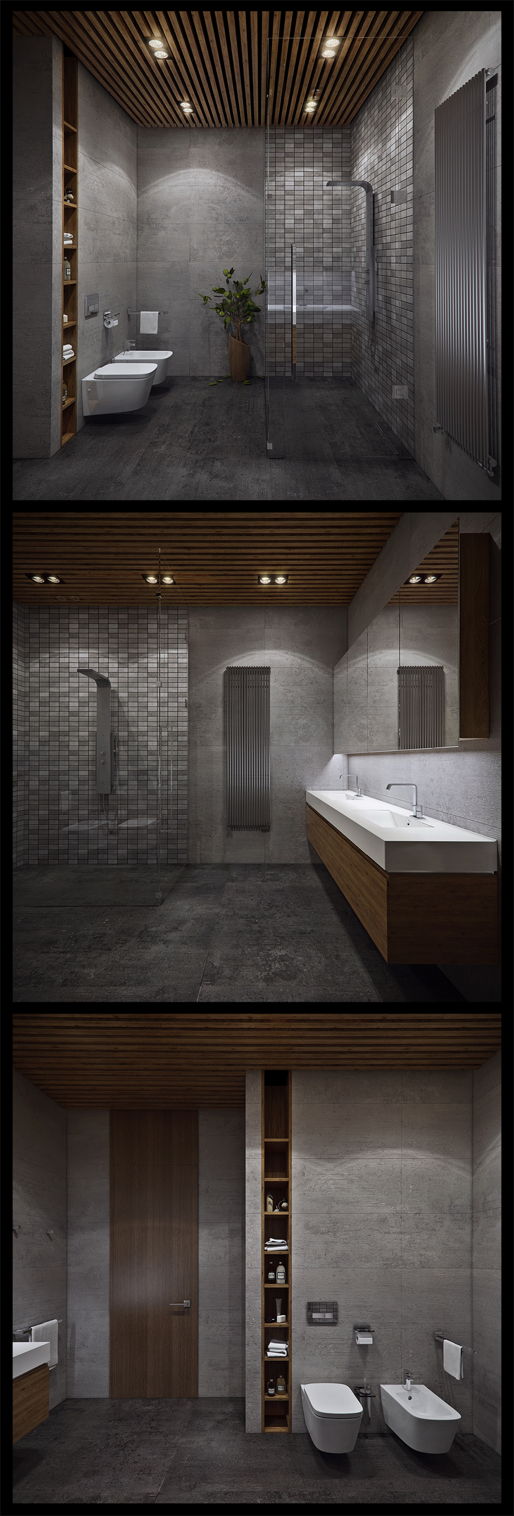 contemporary gray bathroom 