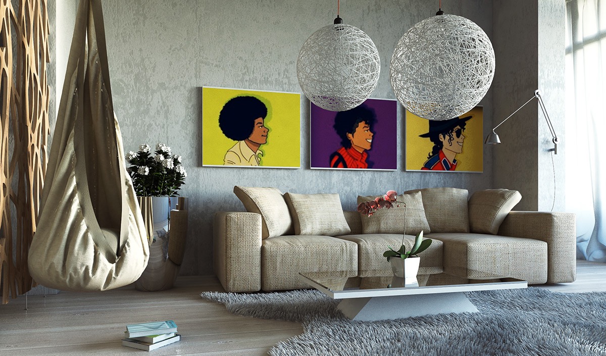 modern set living room design