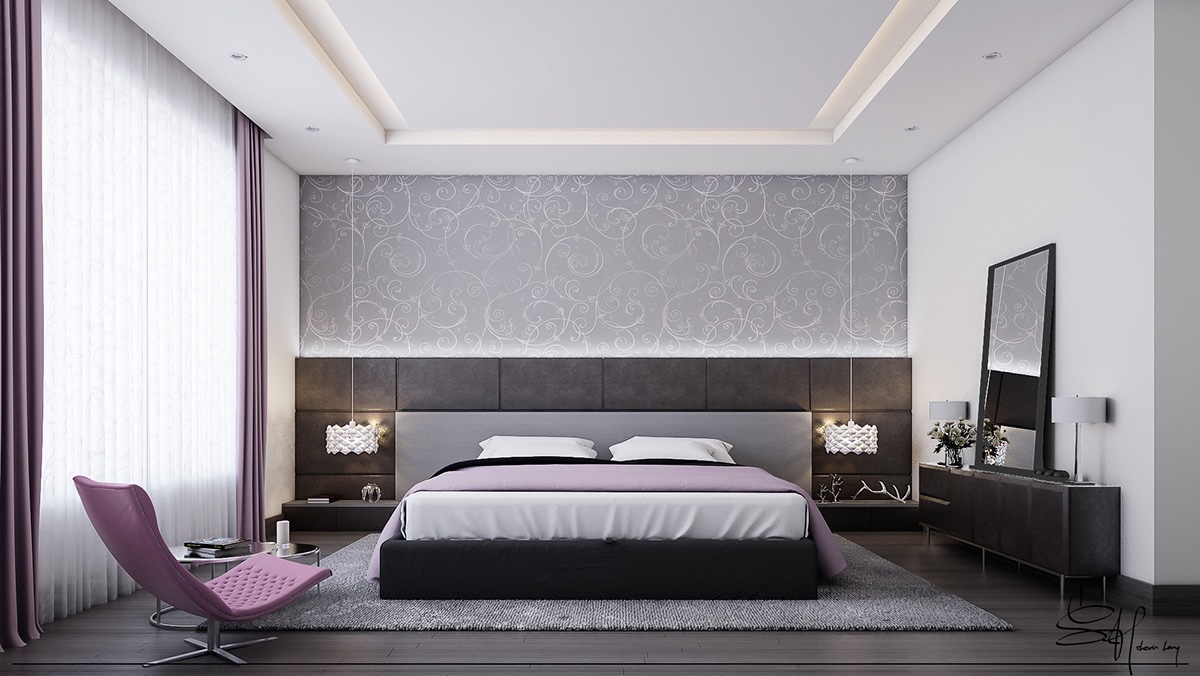 White Bedroom Designs With Variety Of Cute Wall Texture