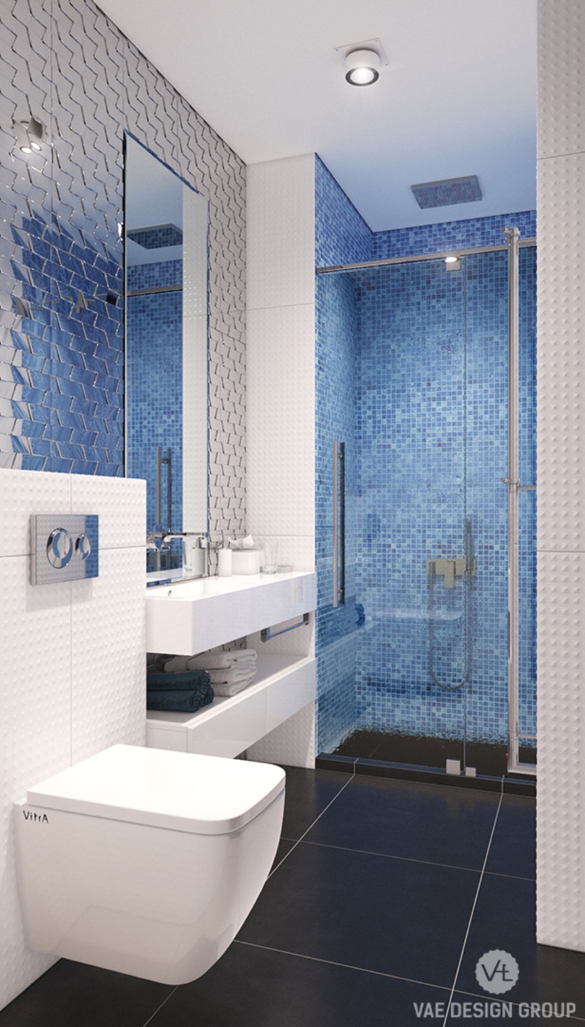 blue backsplash bathroom