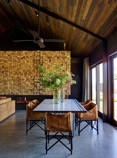 Modern wooden dining room design idea