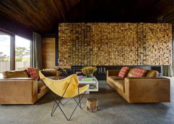 Modern wooden single house interior