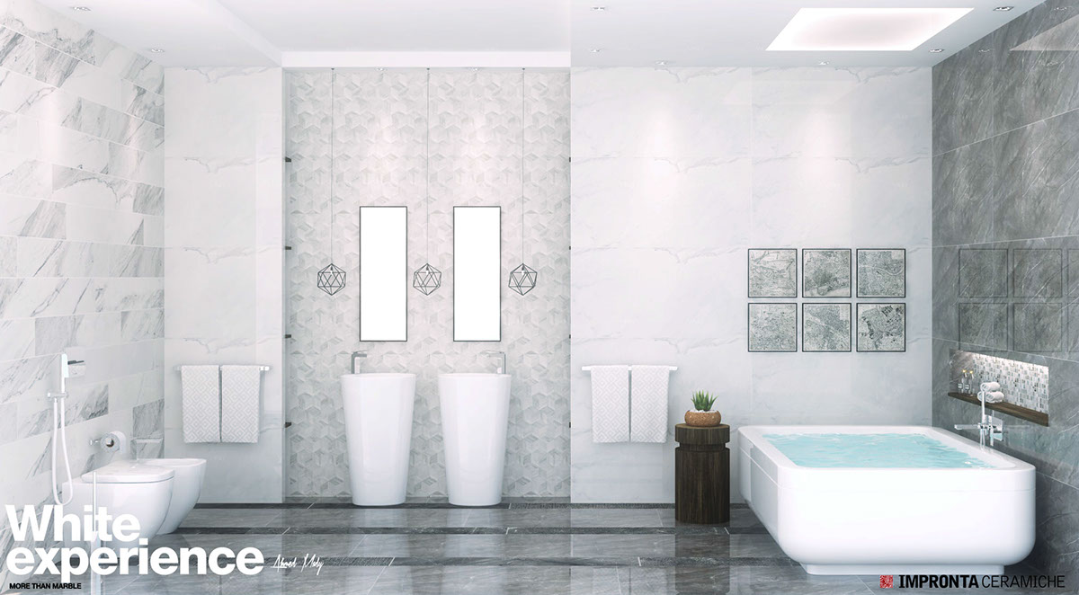 white modern bathroom design