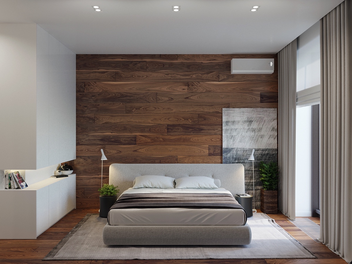 simple wooden bedroom 