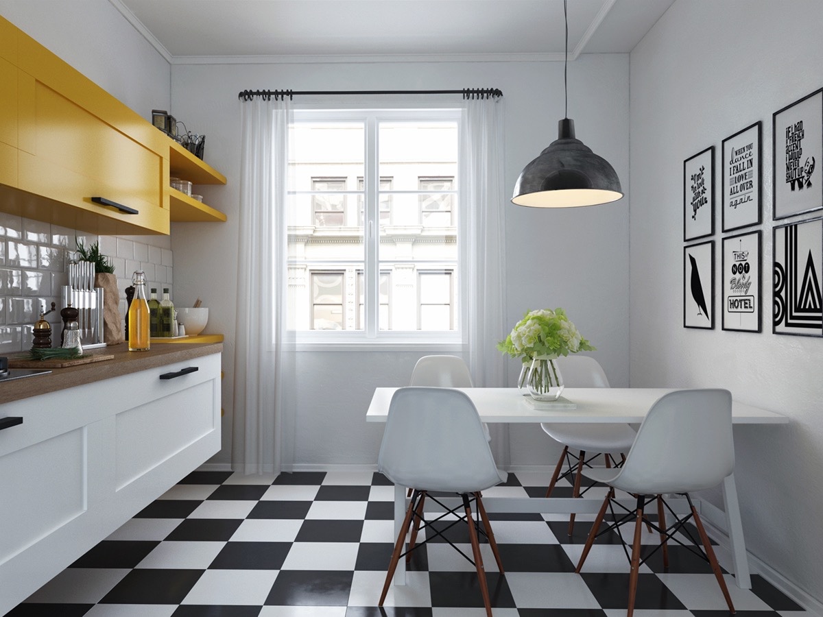 small white dining room