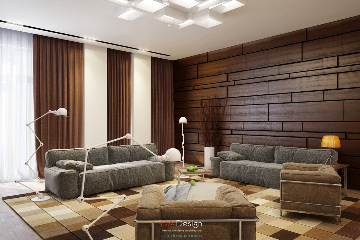 modern wooden living room