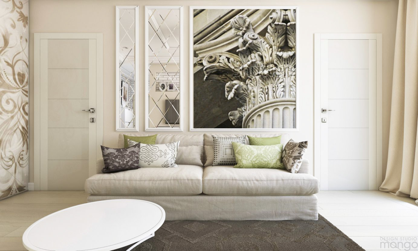 luxury white living room