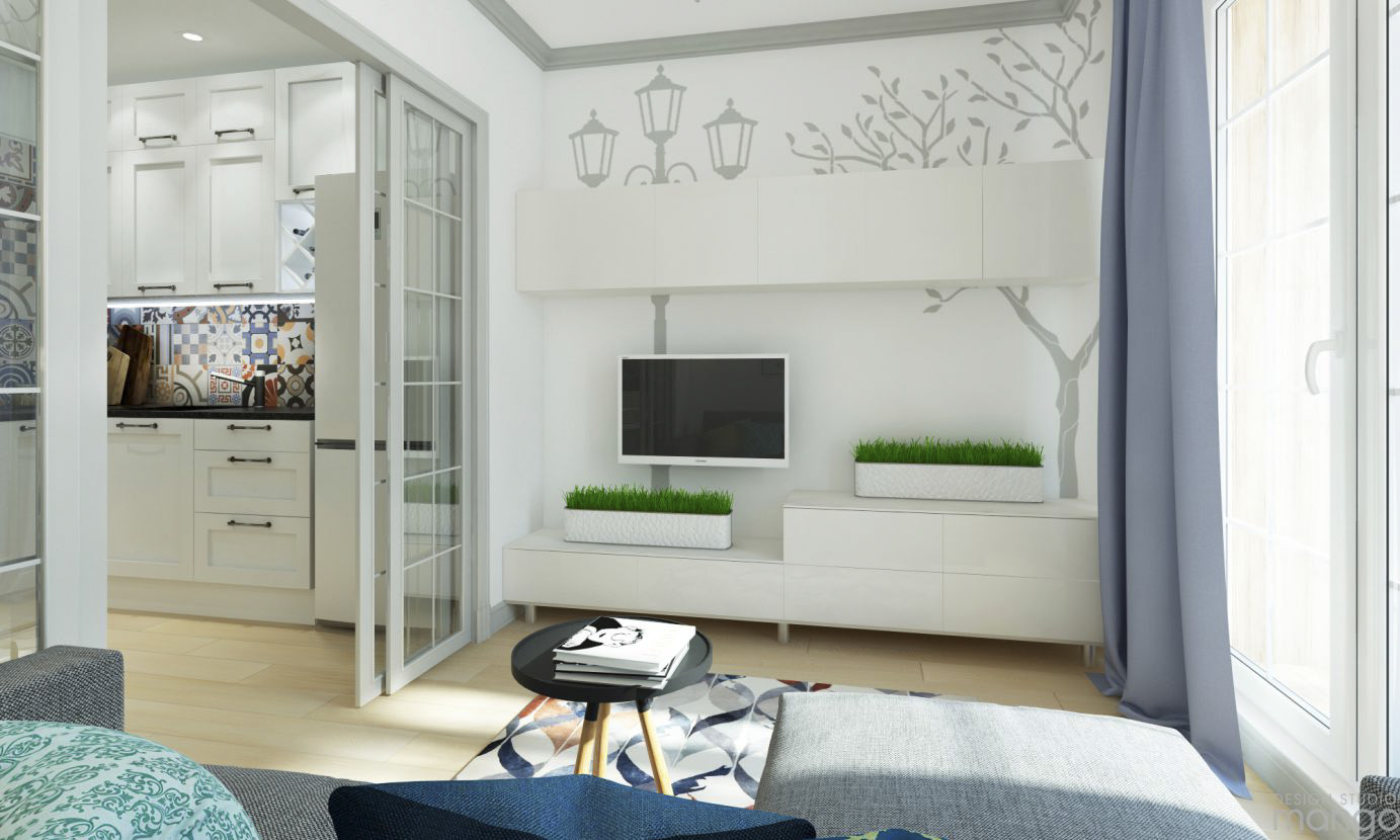 white minimalist living room