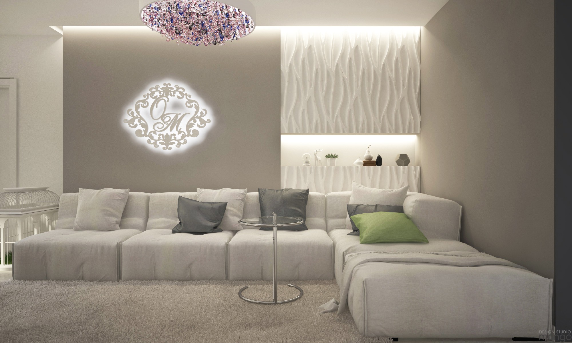 white luxury living room