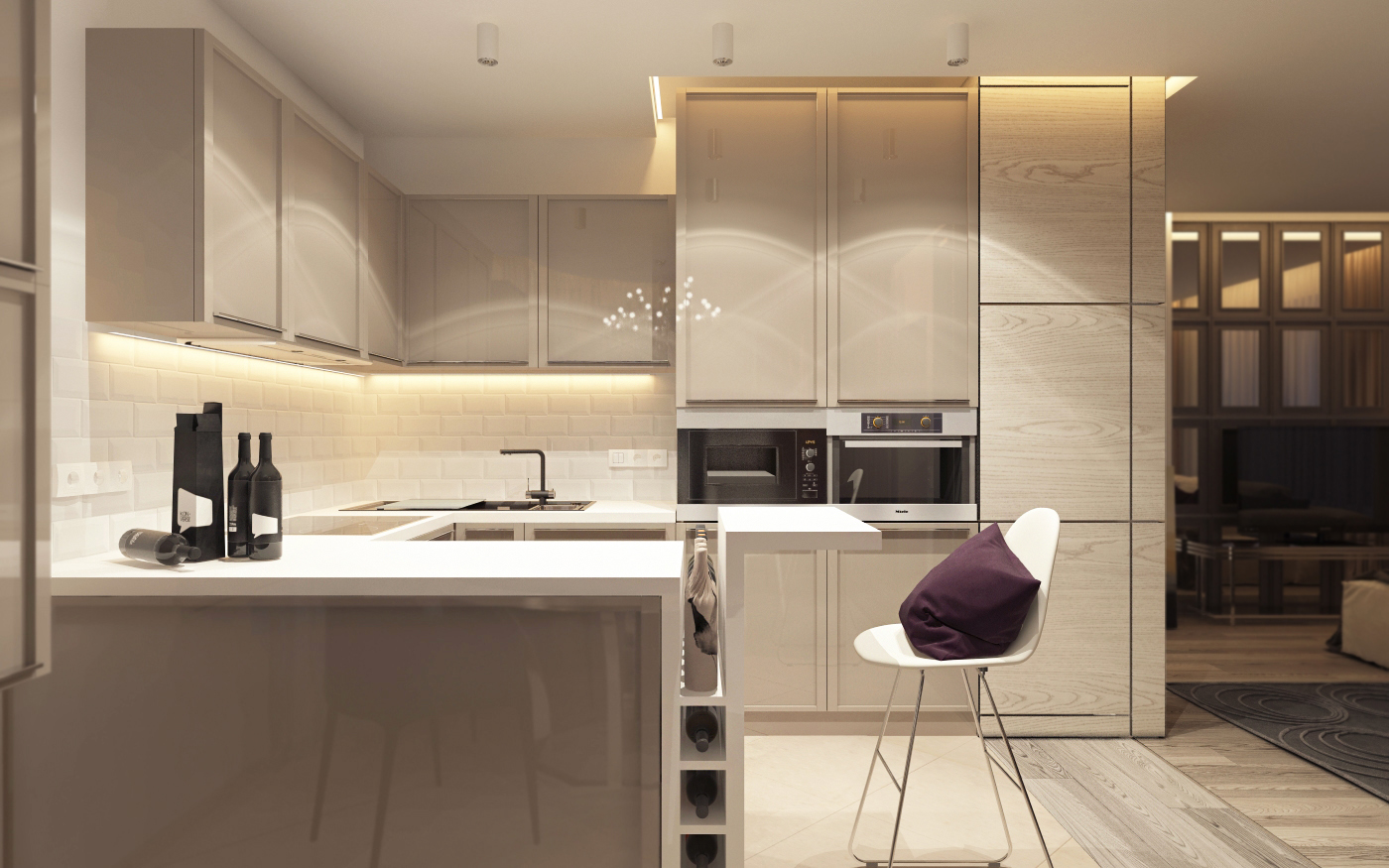 white simple kitchen design
