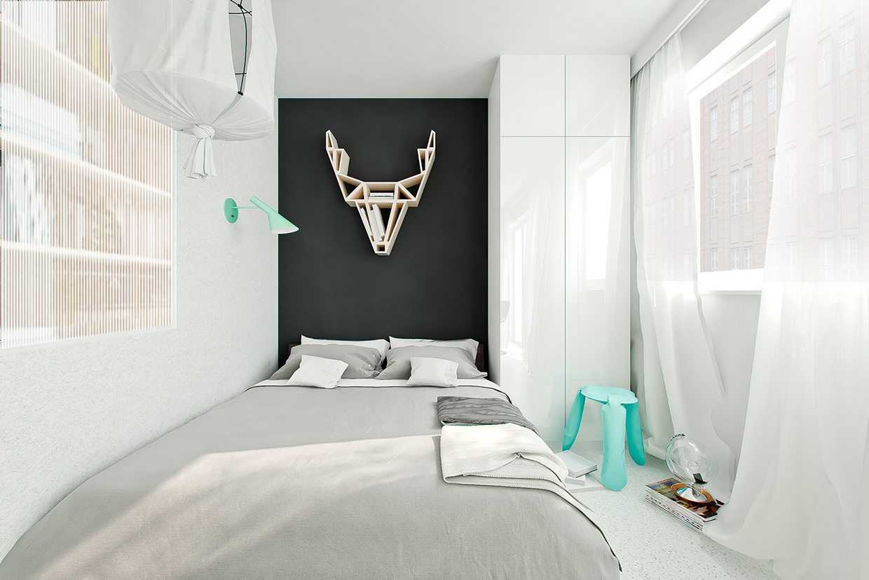 white modern bedroom design
