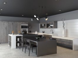 dark kitchen set design