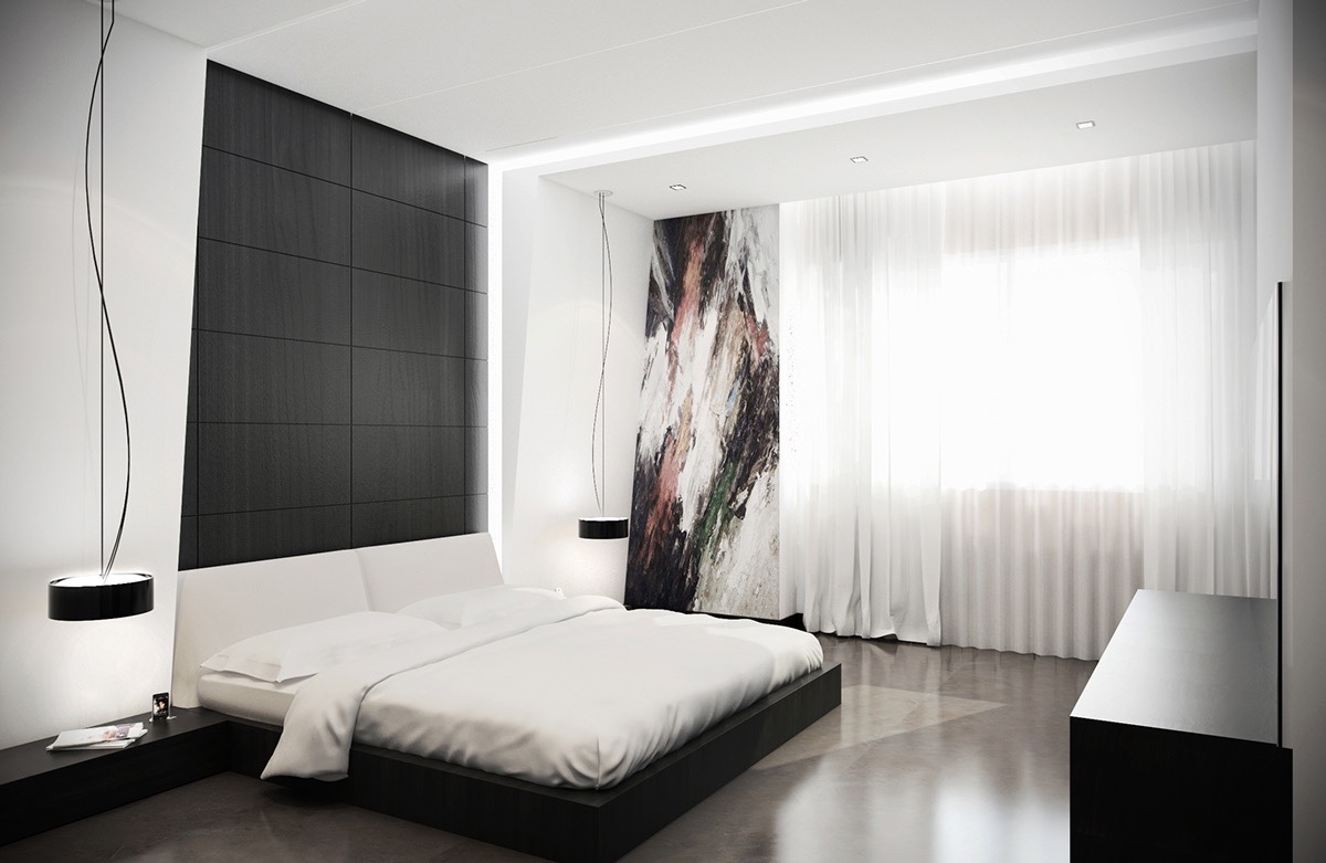 Fascinating Bedroom Design Ideas Using White And Black Color