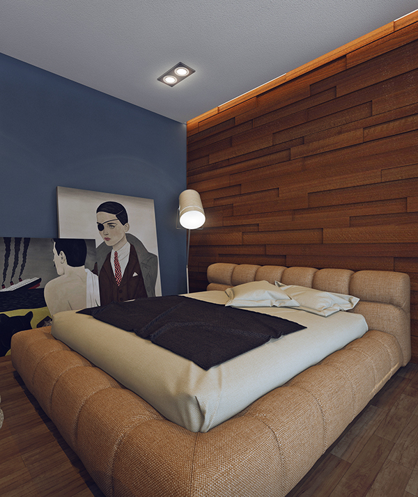 minimalist wooden bedroom