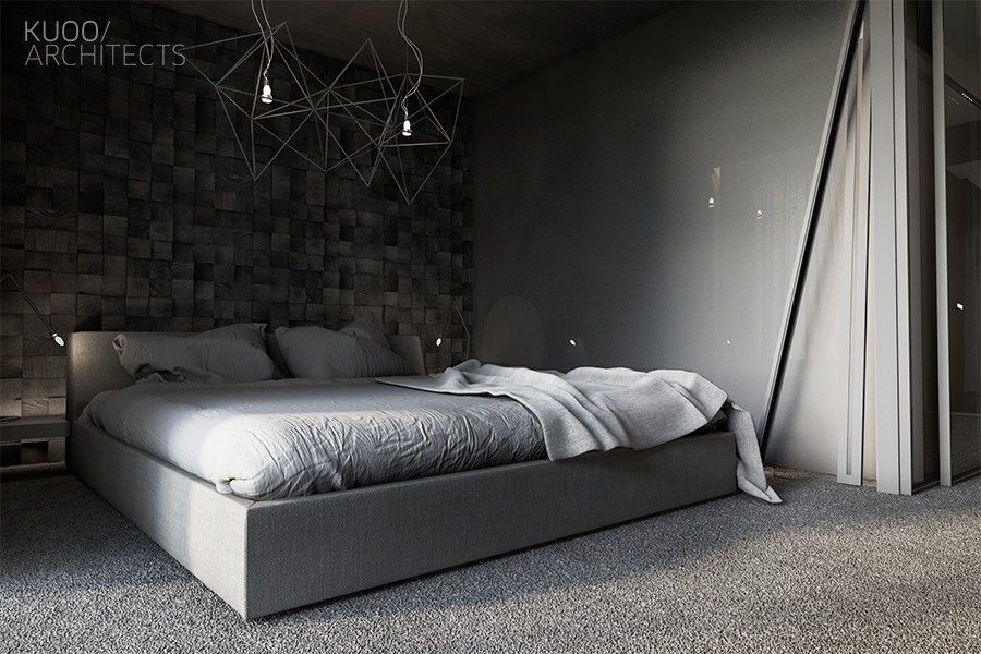 dark gray modern bedroom decor