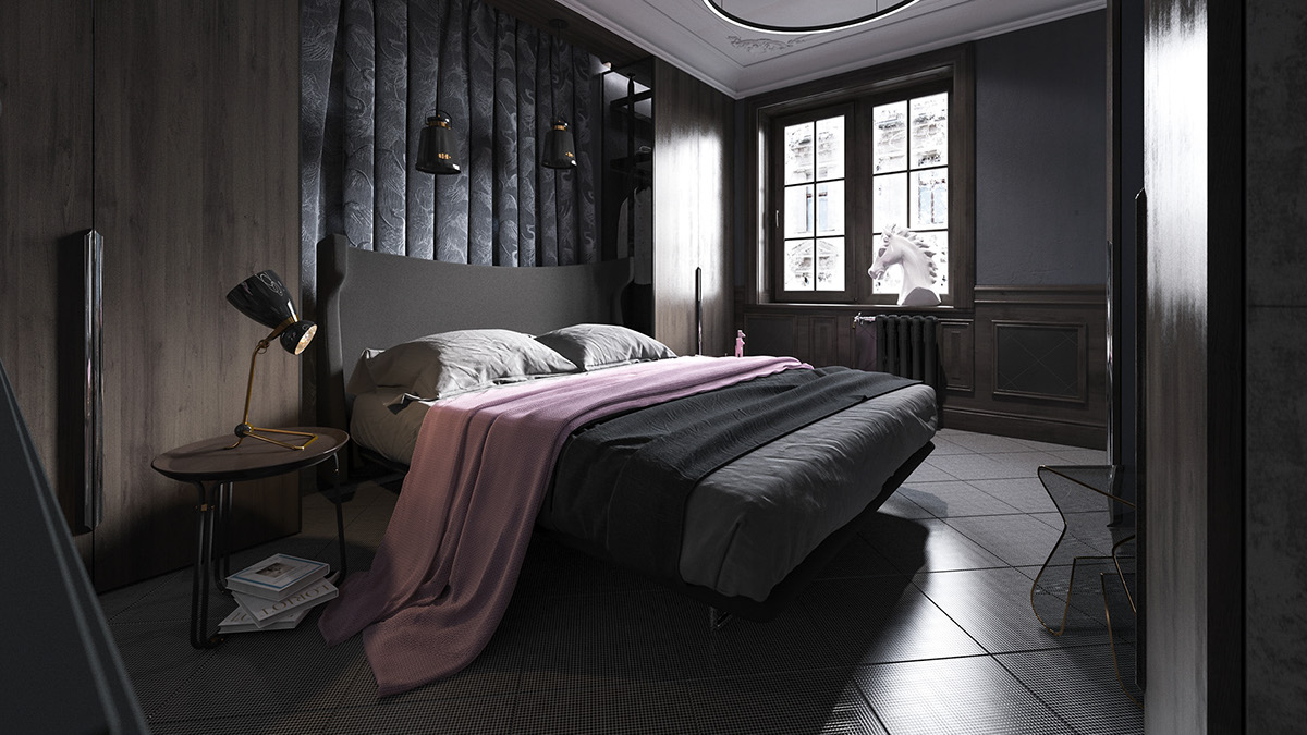 dark luxury bedroom design