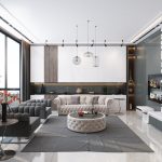 gray and white luxury living room