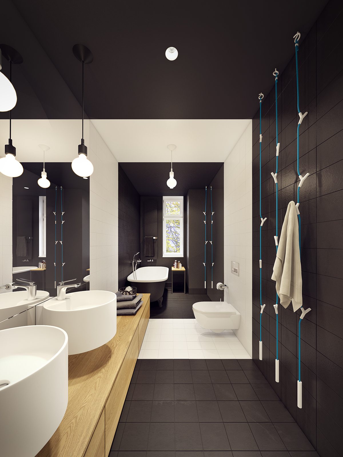 contemporary dark bathroom decor