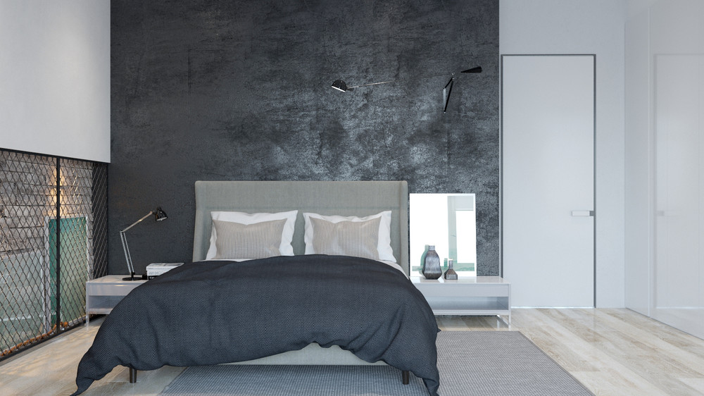 minimalist gray bedroom design