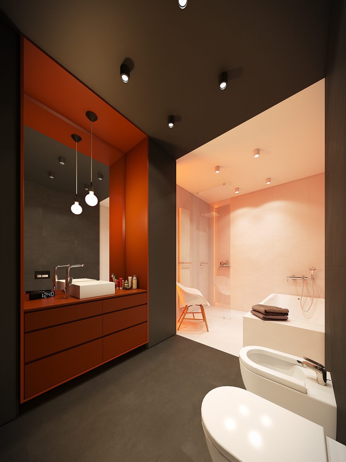 minimalist gray bathroom design