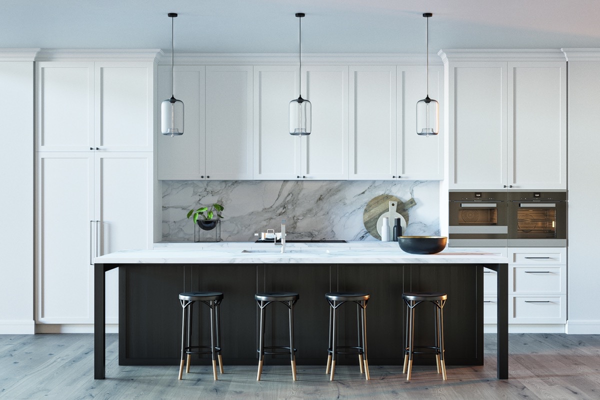 white minimalist kitchen design