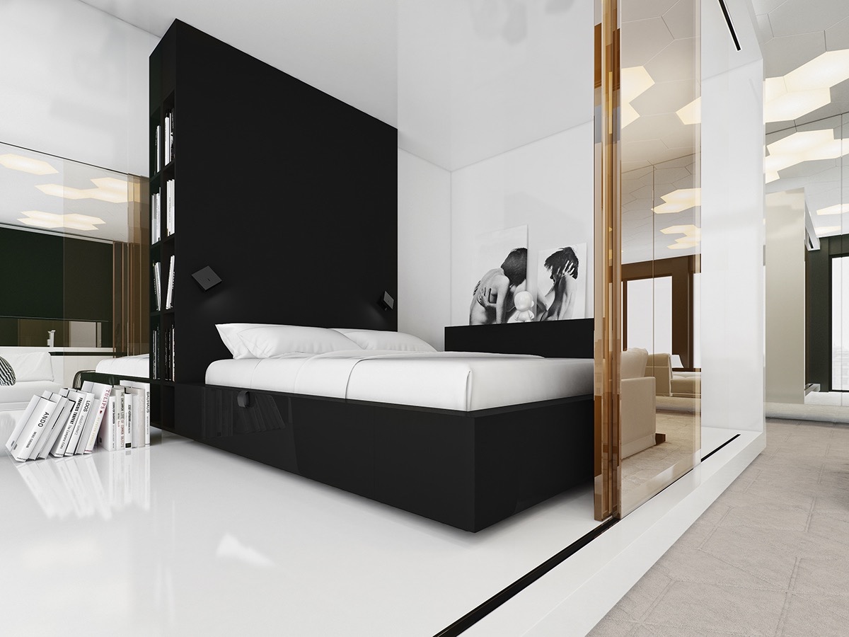 black and white bedroom design
