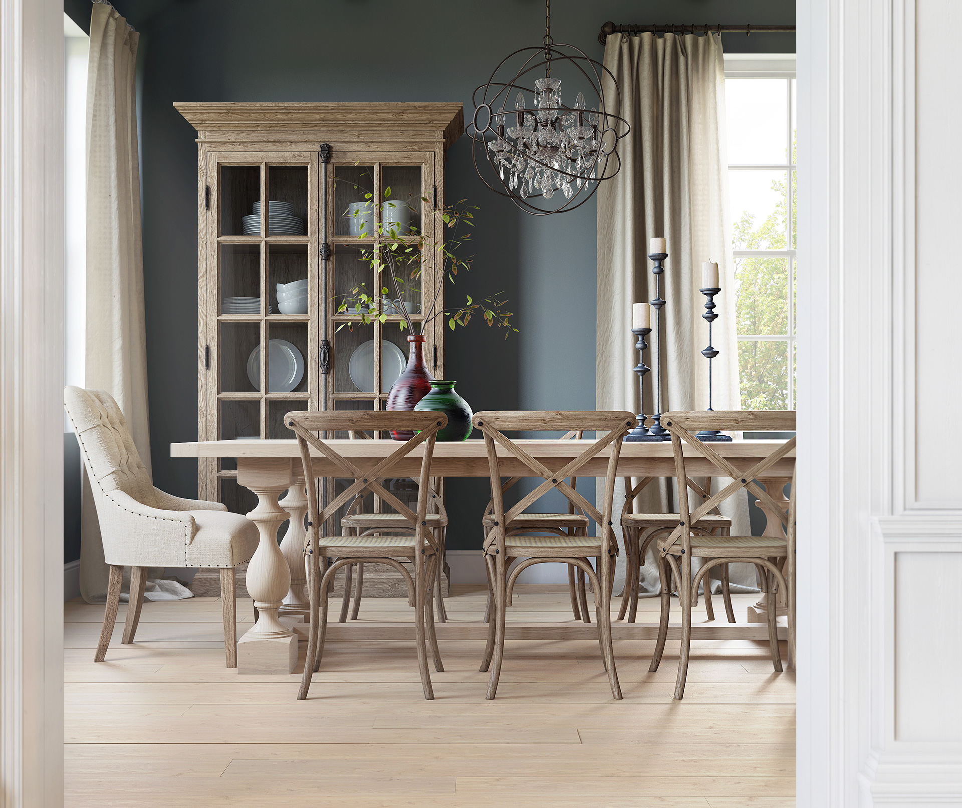 modern wooden dining room