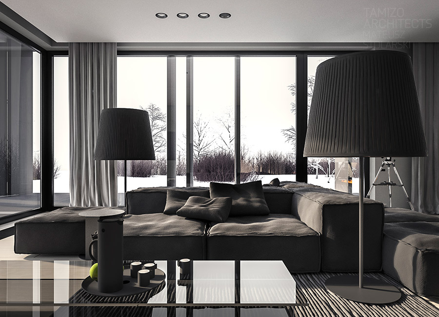 modern gray living room design