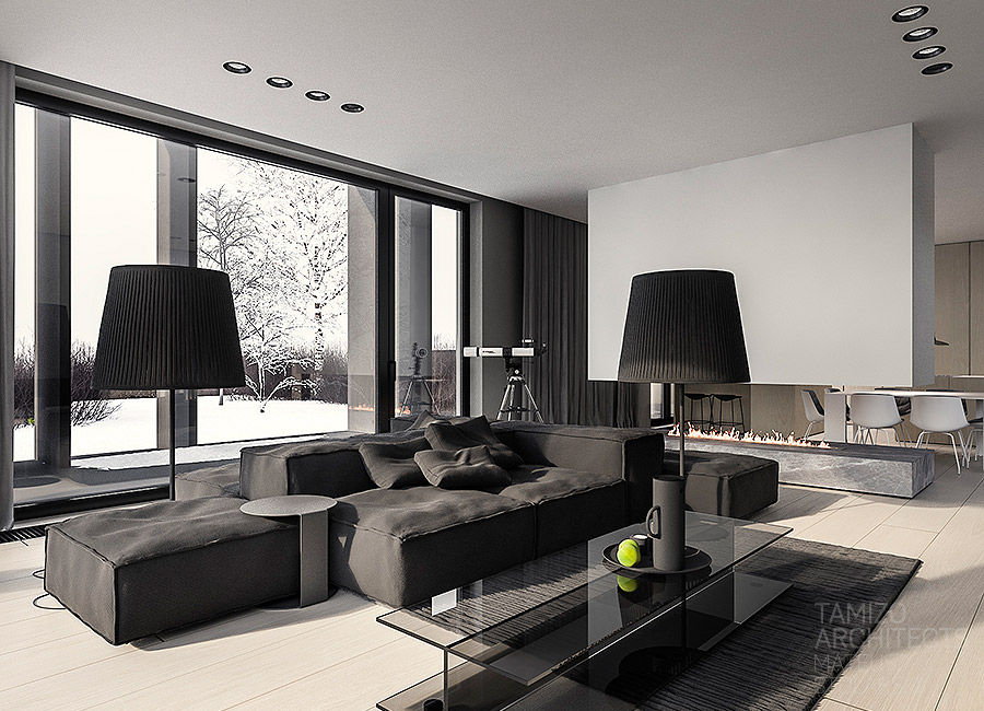 masculine gray living room