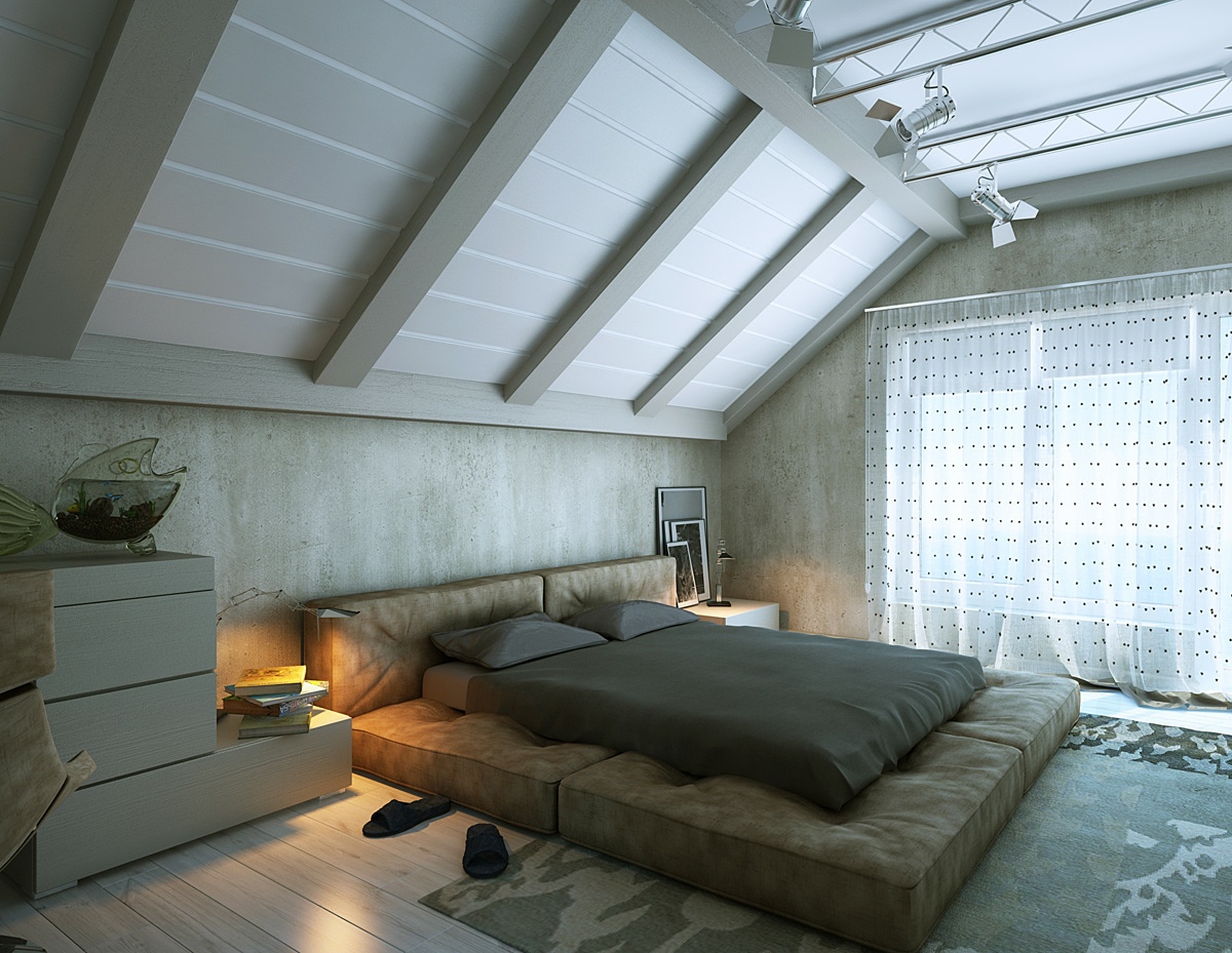 minimalist loft bedroom decor