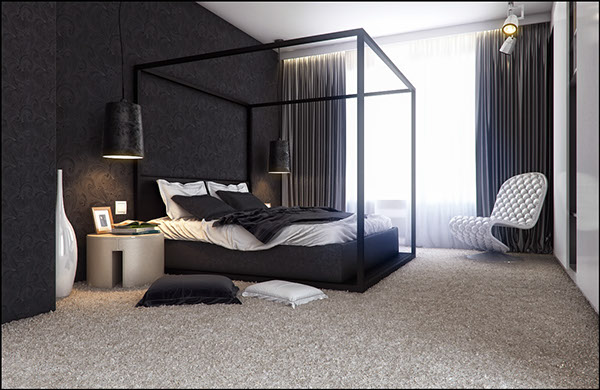 dark modern bedroom