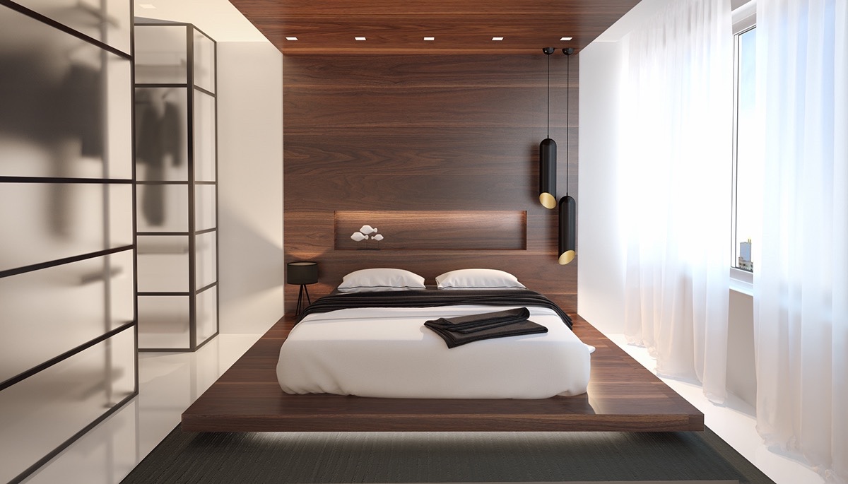 minimalist wooden bedroom design