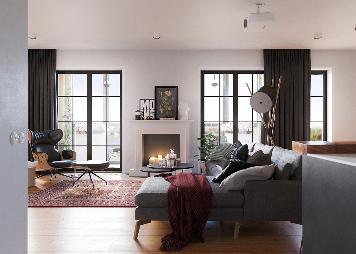 gray living room design