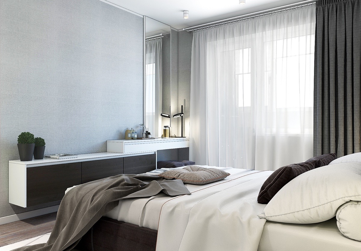 white modern bedroom design