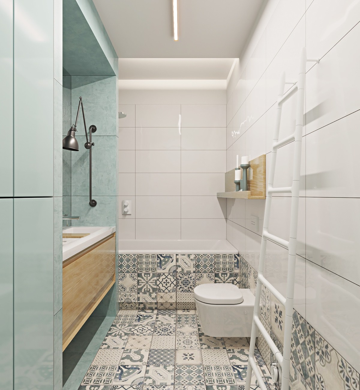 white gray bathroom design