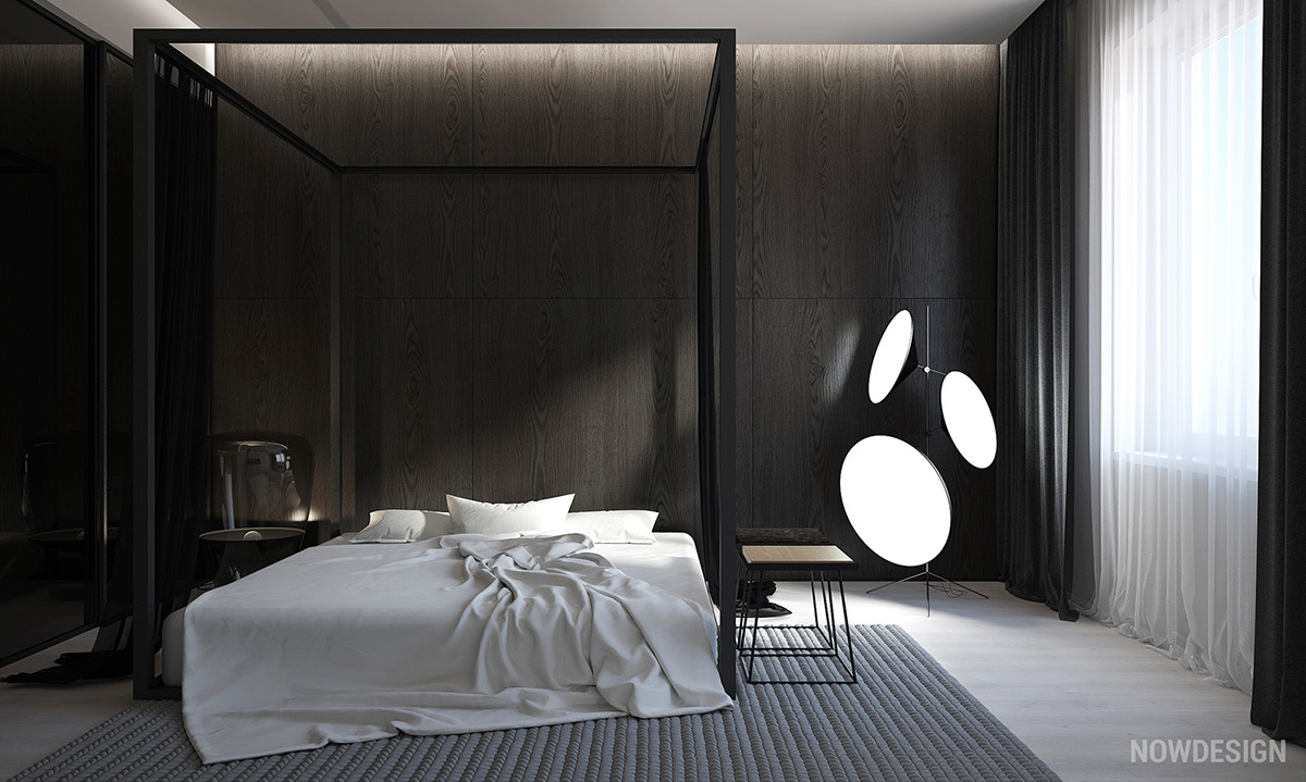 monochrome bedroom design