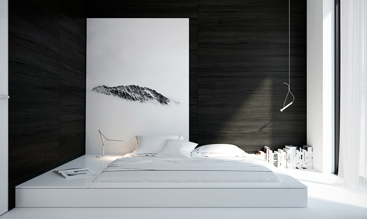 Black And White Minimalist Bedroom Decor