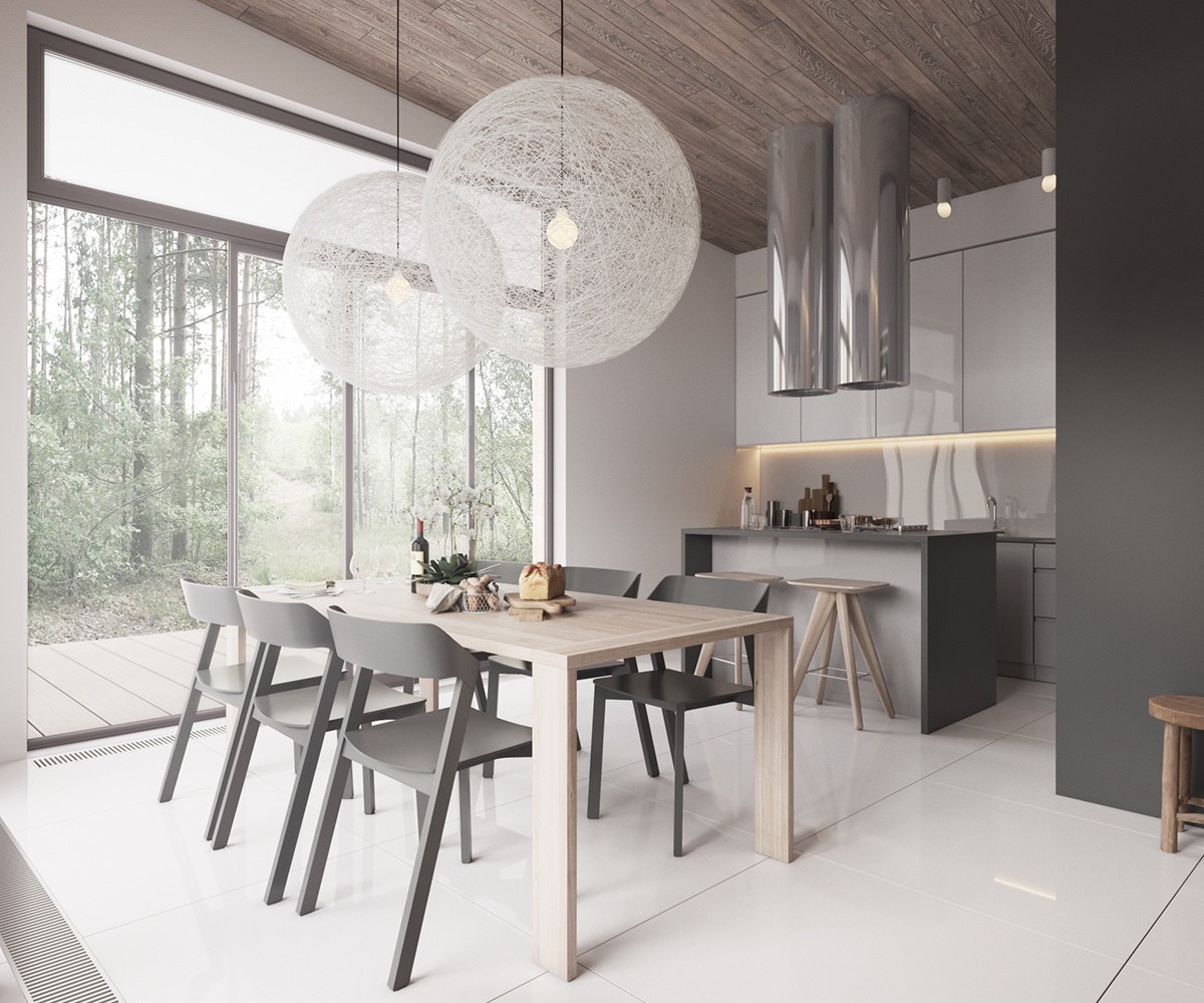 minimalist gray kitchen set design