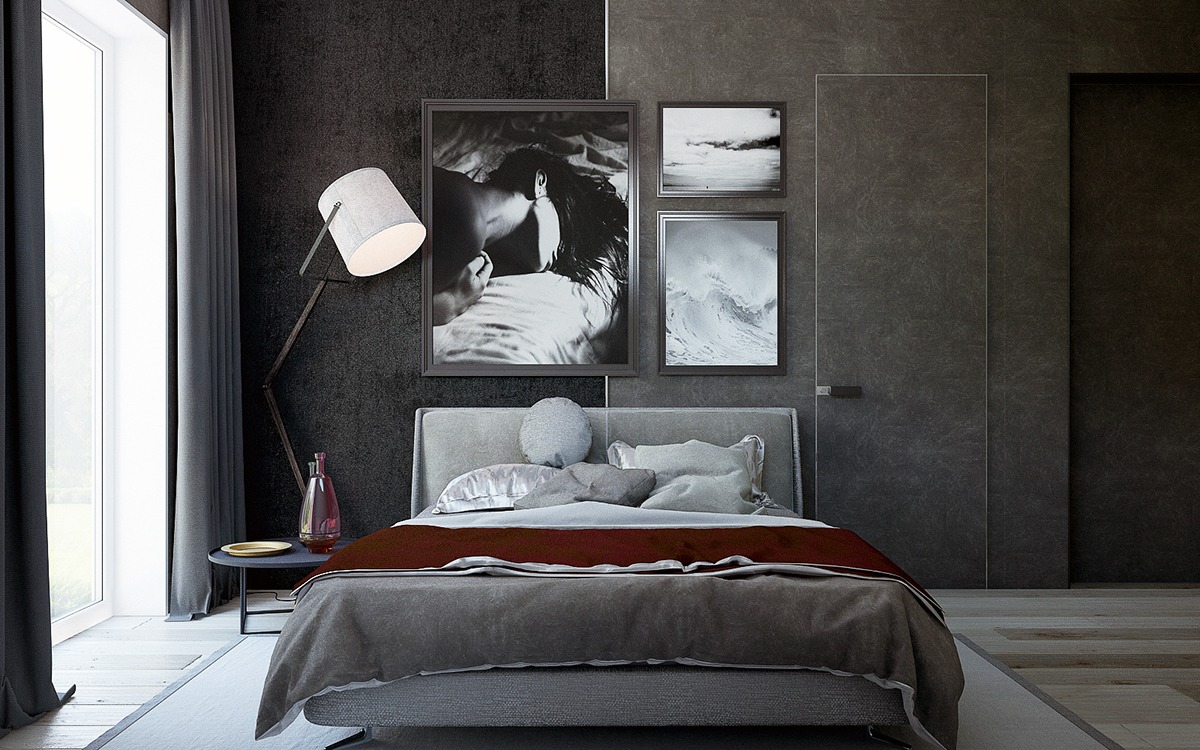 modern dark bedroom design