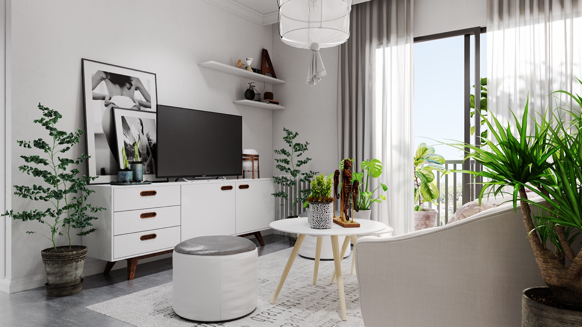 small white living room