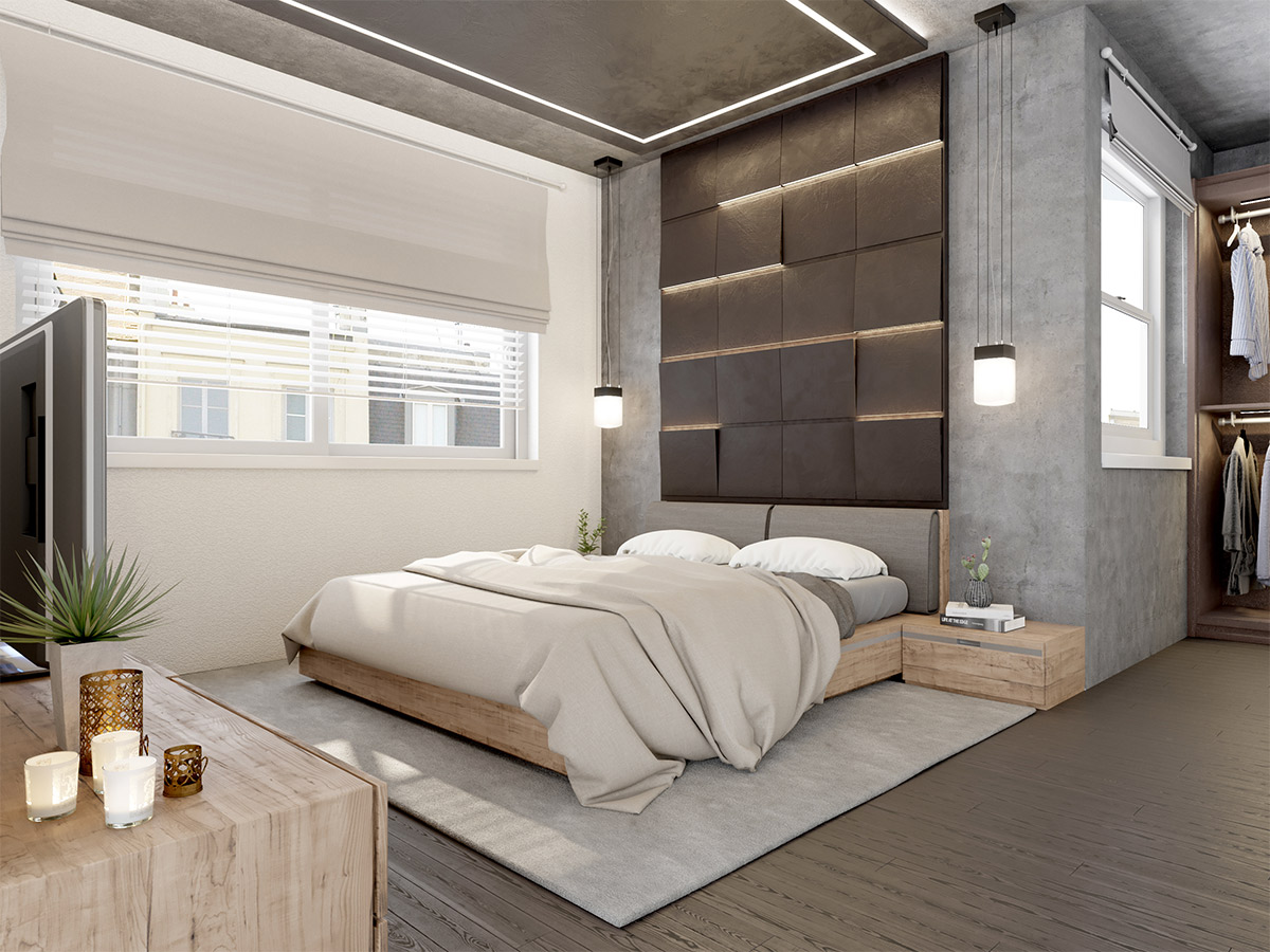 white modern bedroom design