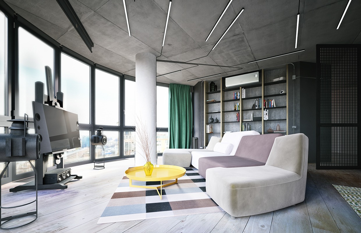 modern industrial living room