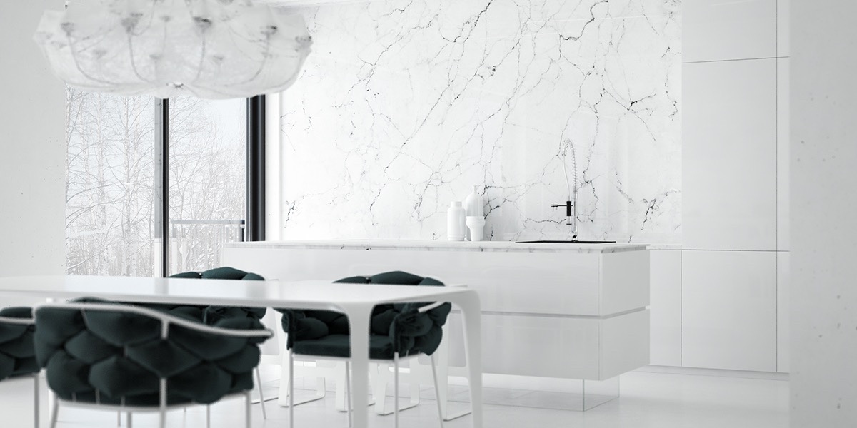 white luxury kitchen design